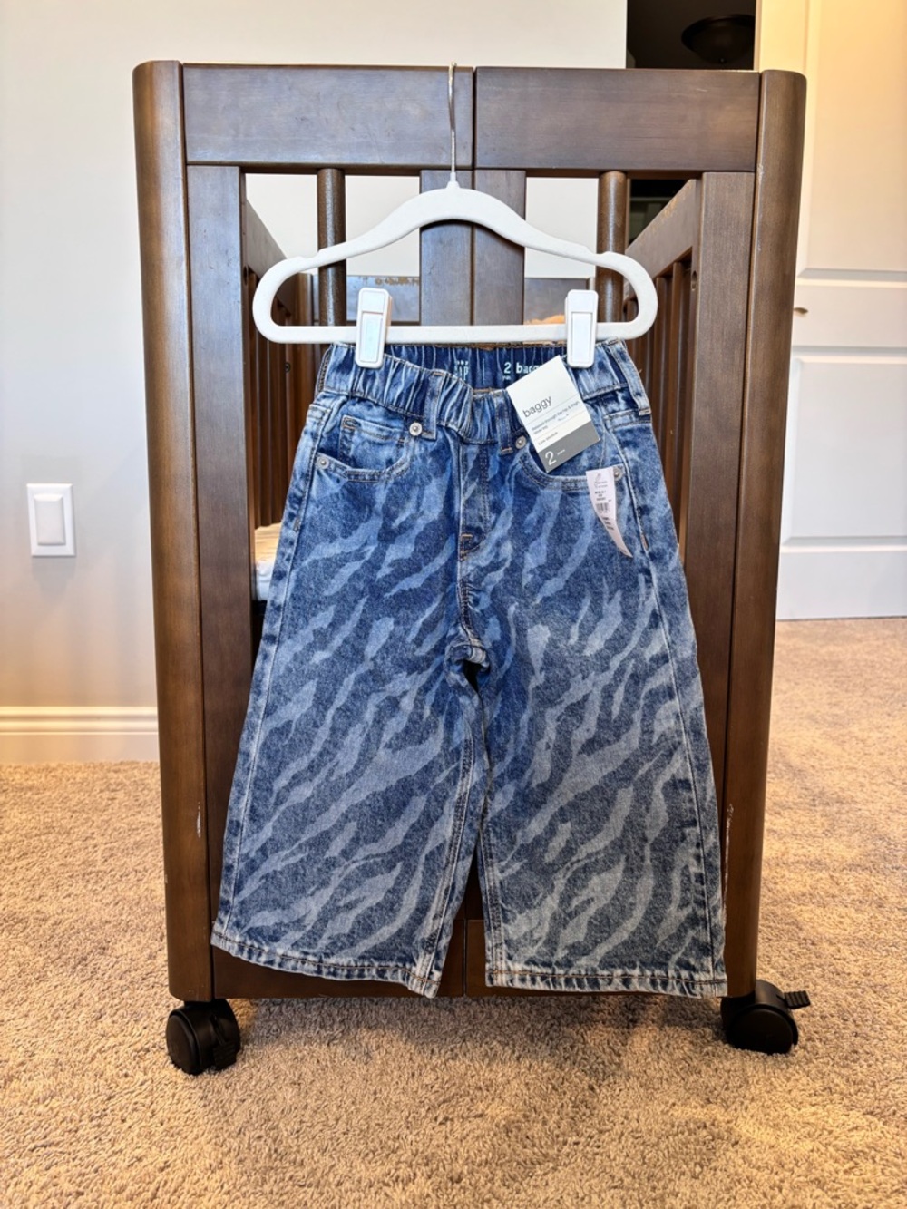GAP Kids Blue Zebra-Print baggy Jeans